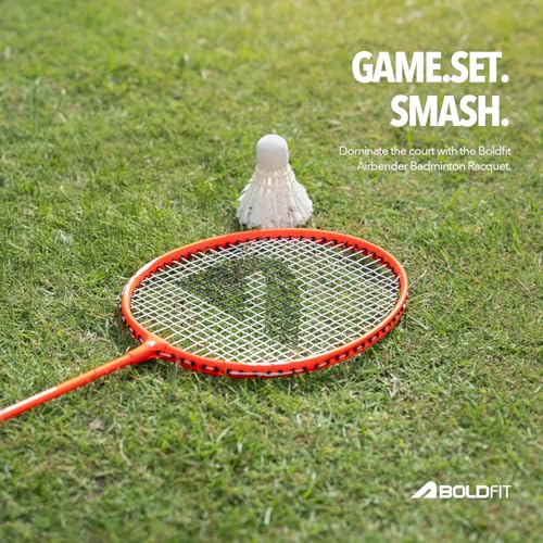 Image of Boldfit Badminton Racket Combo for Beginners Adults Aluminium Shuttle Bat with Full Cover Bag Badminton Racquet for Practice & Match Lightweight 100gm with Grip Handle Shuttle Racket 1 Pair BlueOrange