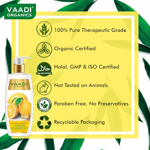 Image of Vaadi Herbals Dandruff Defense Lemon Shampoo, 350ml with Olive Conditioner, 350ml