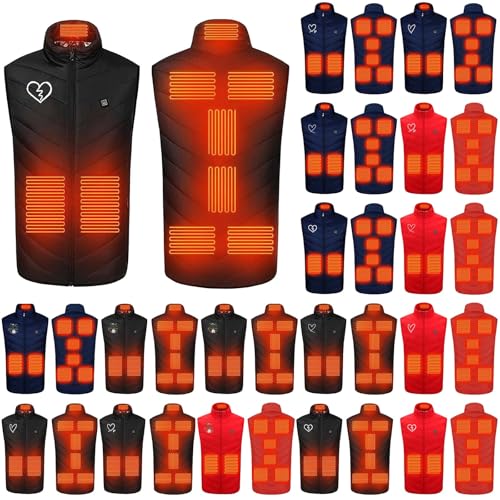 Heated Vest For Men Women Heating Zones Sleeveless Washable Jackets Winter Unisex Clothes Outdoor Work Warming Coat