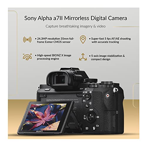Sony Alpha A7Ii Mirrorless Digital Camera With 28-70Mm F/3.5-5.6 Lens, Corel Software Kit, Camera Bag, 57-Inch Tripod, Rechargeable Battery And Dual Charger, 32Gb Sd Card, Hdmi Cable Bundle (7 Items) #TOP1