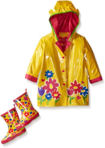 Wippette Girls' Sunflower Rain Jacket and Boot Set