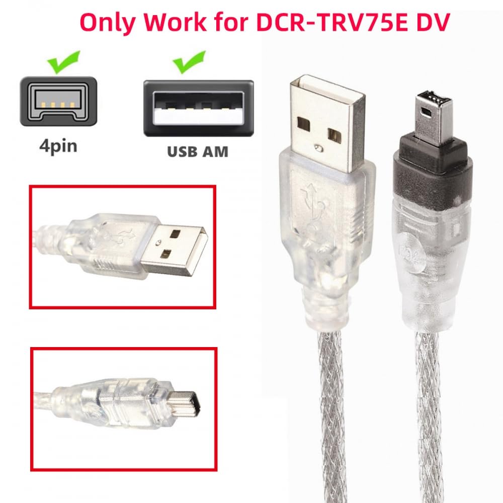 Cable adaptador USB macho a Firewire IEEE 1394 de 4 pines iLink macho para DCR-TRV75E DV 1 m USB Firewire Cable