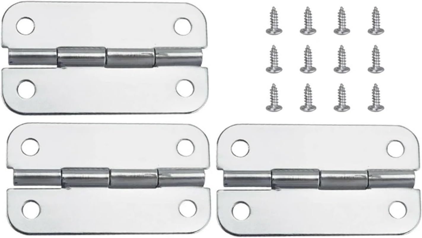 Frame Concealed Cabinet Door Hinge 3pcs Cooler Stainless Steel Ice Chests Hinge with Screws Accessories
