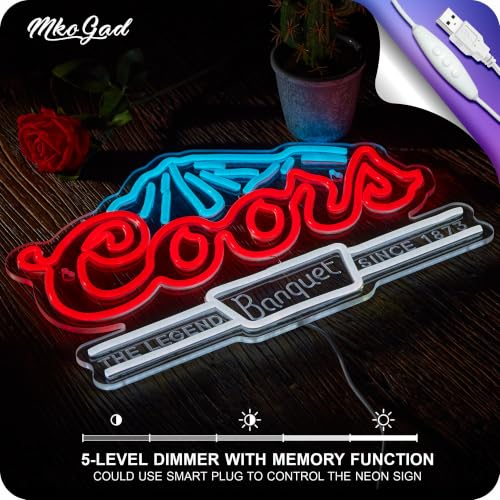 Image of Crs Banquet Beer Neon Sign Bar Led Light for Wall Decor | USB Powered Neon Sign with Dimmer for Man Cave Bar Pub Restaurant Party Gift Wall Art, Size: 16.5 X 12.6 Inch