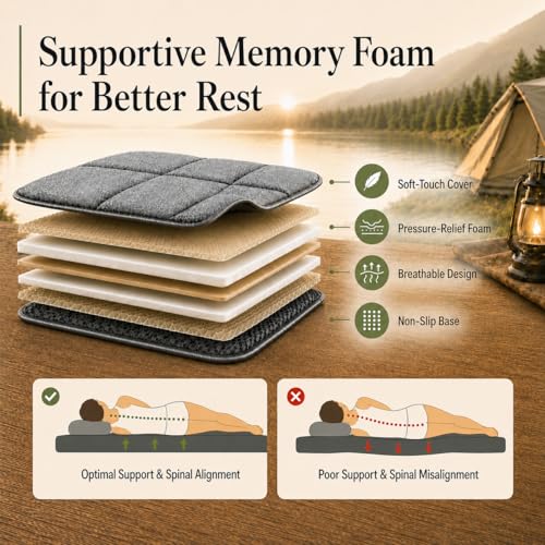 Image of Car Mattress Non-Inflatable Car Camping Mattress, Foldable Trunk Sleeping Pad with Split Design, Portable Car Bed for Road Trips, Camping, Travel, for Kia NIRO 2023-2026，for Kia