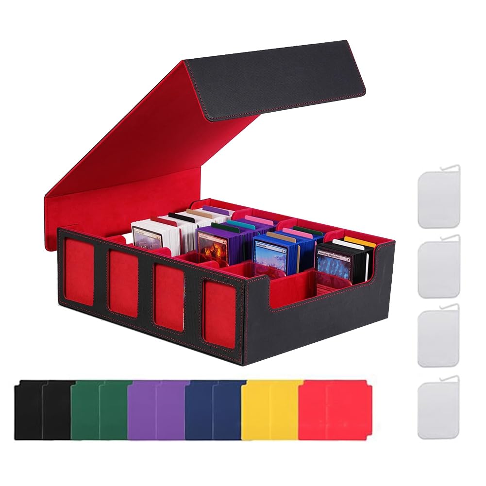 Trading - Scatola magnetica per carte di credito, colore: Nero/Rosso