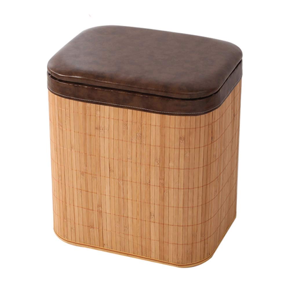 Fini le désordre avec le tabouret en bambou tricoté avec rangement