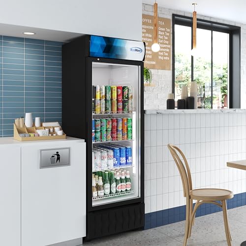 Image of KoolMore 24 in. 12 cu. ft. Commercial One Glass Door Beverage Display Merchandiser Refrigerator Cooler, ETL Listed in Black