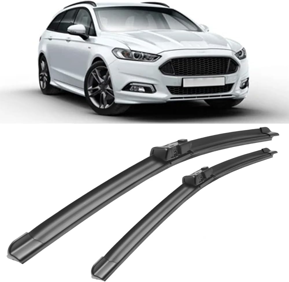 RESKIU Car Front Windshield Wiper Blade Set Replacement for Ford Mondeo Hatchback 2007-2014, All Season Windscreen Wipers Quiet Easy Installation