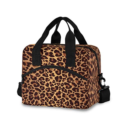 UOYO Lunch Bag Animal Leopard Print Lunchbox Organizer Insulated Waterproof Men Women Tote Cooler Handbag Adjustable Shoulder Strap for kids Girls Boys School Office Picnic