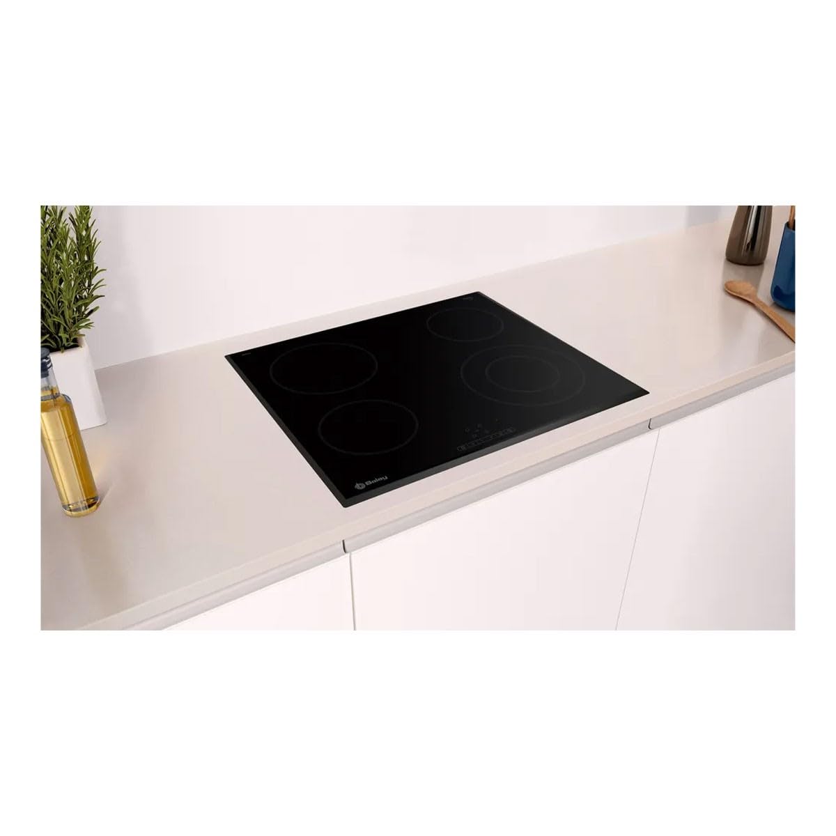 Balay 3EB721LR płyta szklano-ceramiczna, 4 strefy gotowania, 60 cm, podwójna strefa 21-12 cm, czarny fazowany