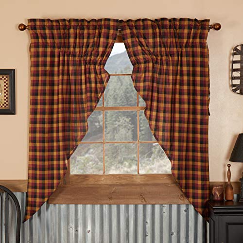 VHC-Brands-Heritage-Farms-Curtains-Primitive-Check-Prairie-Short-Panel-Set-of-2-63x36x18 VHC Brands Heritage Farms Curtains Primitive Check Prairie Short Panel Set of 2 63x36x18