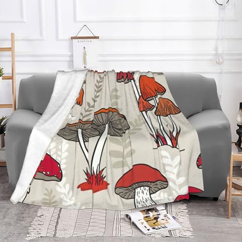 Couverture flanelle champignons pour vos soirées cocooning - 4