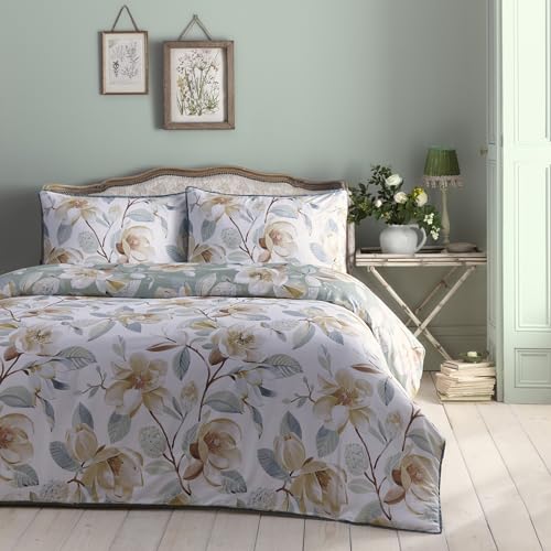 Parure de lit 100% coton vert Eleanor pour lit simple Appletree