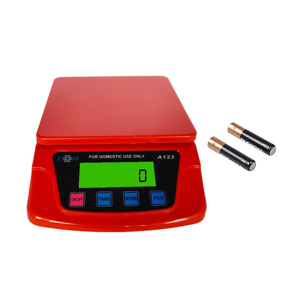 ATOM-A-123 Multipurpose Digital Kitchen Weighing Scale measuring upto 6 Kg of Fruits,Spice,Food,Vegetable and more with large LCD Screen display