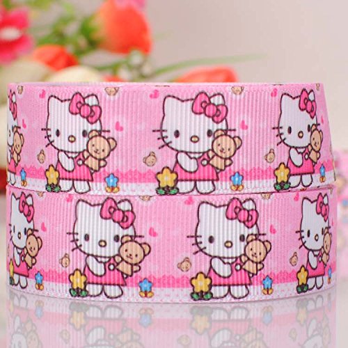 Generic 10 ярды 7/8 ' ' 22mm милые киски с медведем мини-мультфильм печатные тканая лента свадьба подарочная упаковка DIY материал ручной работы