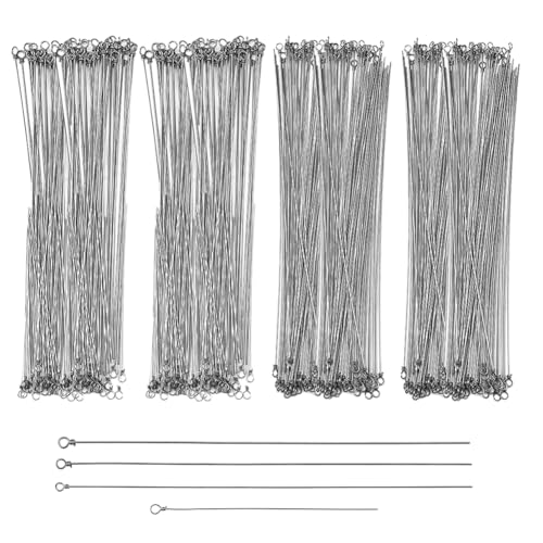 SUPERFINDINGS 120Pcs 4 Bags 4 Styles Stainless Steel Wire Spinner Baits 8.7-16cm Stainless Steel Fishing Spinner Shaft Fishing Looped Spinner Shaft for Fishing Lure Making Supplie