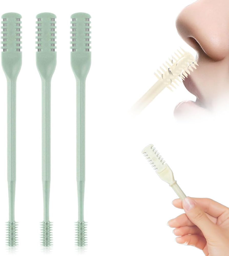 3PCS Nasal Hair Cutter 2026 Upgraded Manual 360 Rotating Nostril Hair Removal Tool Double Sided Nose Hair Blade