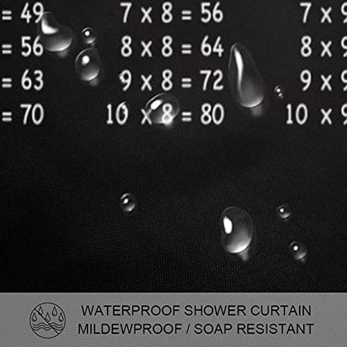 Rideau de douche sans odeur avec hibou et table de multiplication