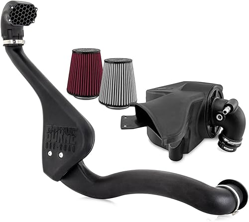 Mishimoto Paquete de admisión y esnórquel de rendimiento compatible con Ford Ranger 2.3L EcoBoost 2019+, filtro lavable engrasado