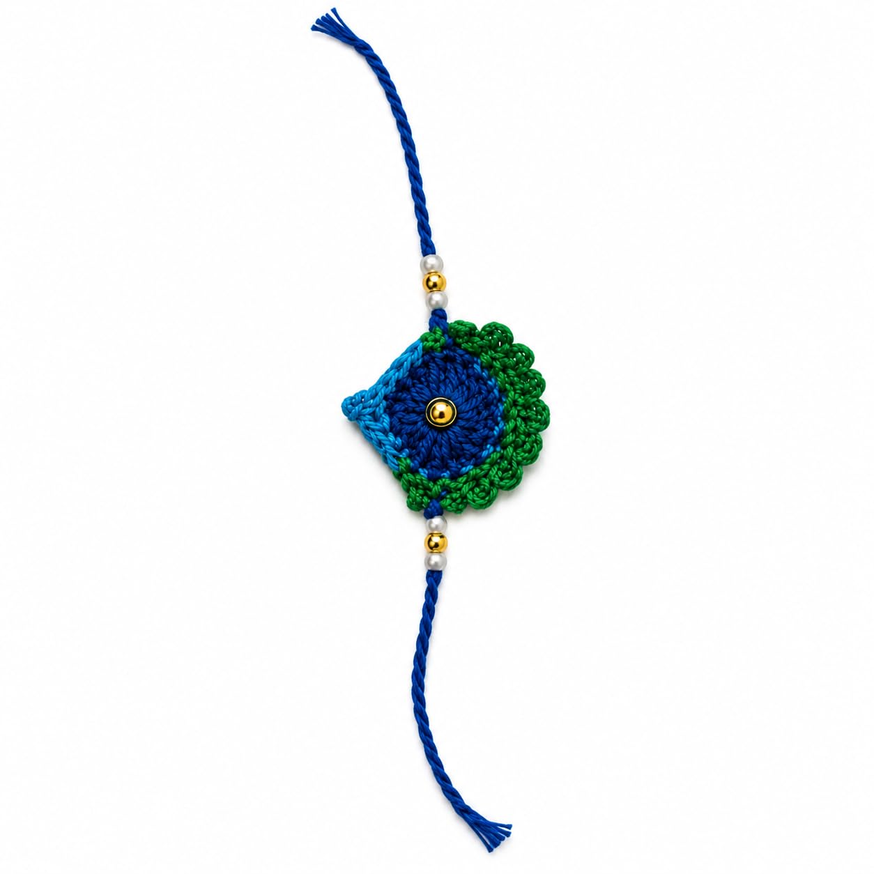Handcrafted Peacock Motif Crochet Rakhi | Handmade Raksha Bandhan Rakhi-image-22