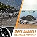 CoukouCover Trailerable Jet Ski Cover, Heavy Duty Waterproof PWC Cover, 3 Seater with Reflective Strips and Vents for Seadoo Yamaha Kawasaki Polaris, Fits Lengths from 136-145” (Black&Gray)