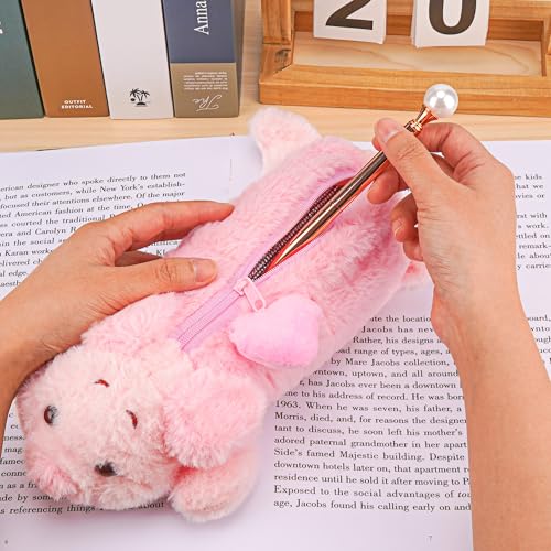 Image of Fluffy Pencil Case Pouch, Kawaii Pencil Bag, Animal Plush Pen Case, Zipper Pen Box, Storage Bag, Makeup Pouch, for Daily Work(1Pcs)