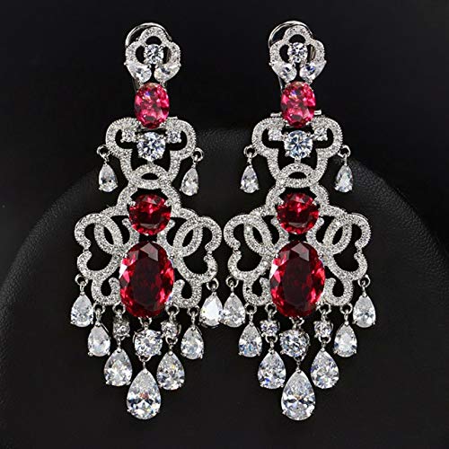 Boucle d'oreille longue LAMGUL de mariage en pierres zircone cubique éclatantes pour femmes
