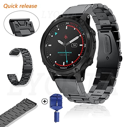 Bracelet rapide Garmin Descent Mk1 acier 26mm EZZON anti-usure
