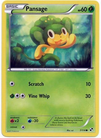 Pokemon Black & White Single Card Pansage #7 Common [Toy]
