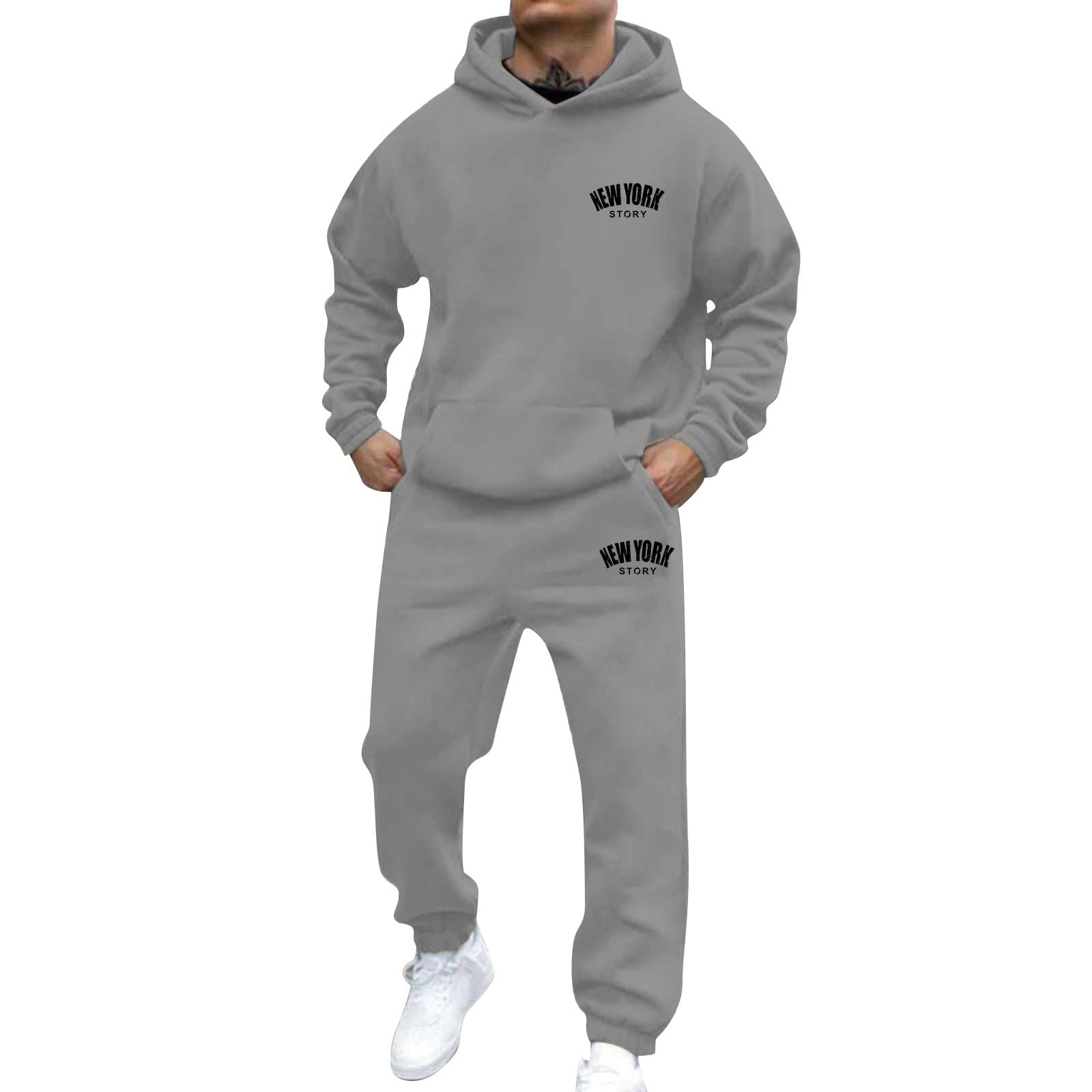 Survêtement Homme 2 Pièces Ample – T-Shirt + Pantalon Sport Respirant, Confort Été – Look Streetwear Décontracté
