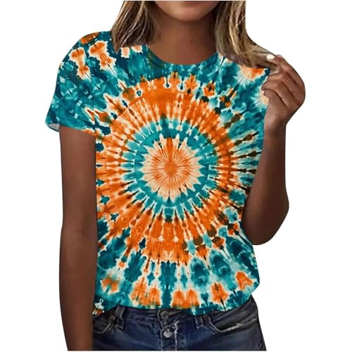 Camiseta de manga corta para mujer con estampado de animales, estampado de gato, vaca, jirafa, túnica informal, holgada, para adolescentes, asimétrica, para mujer, multicolor, XL