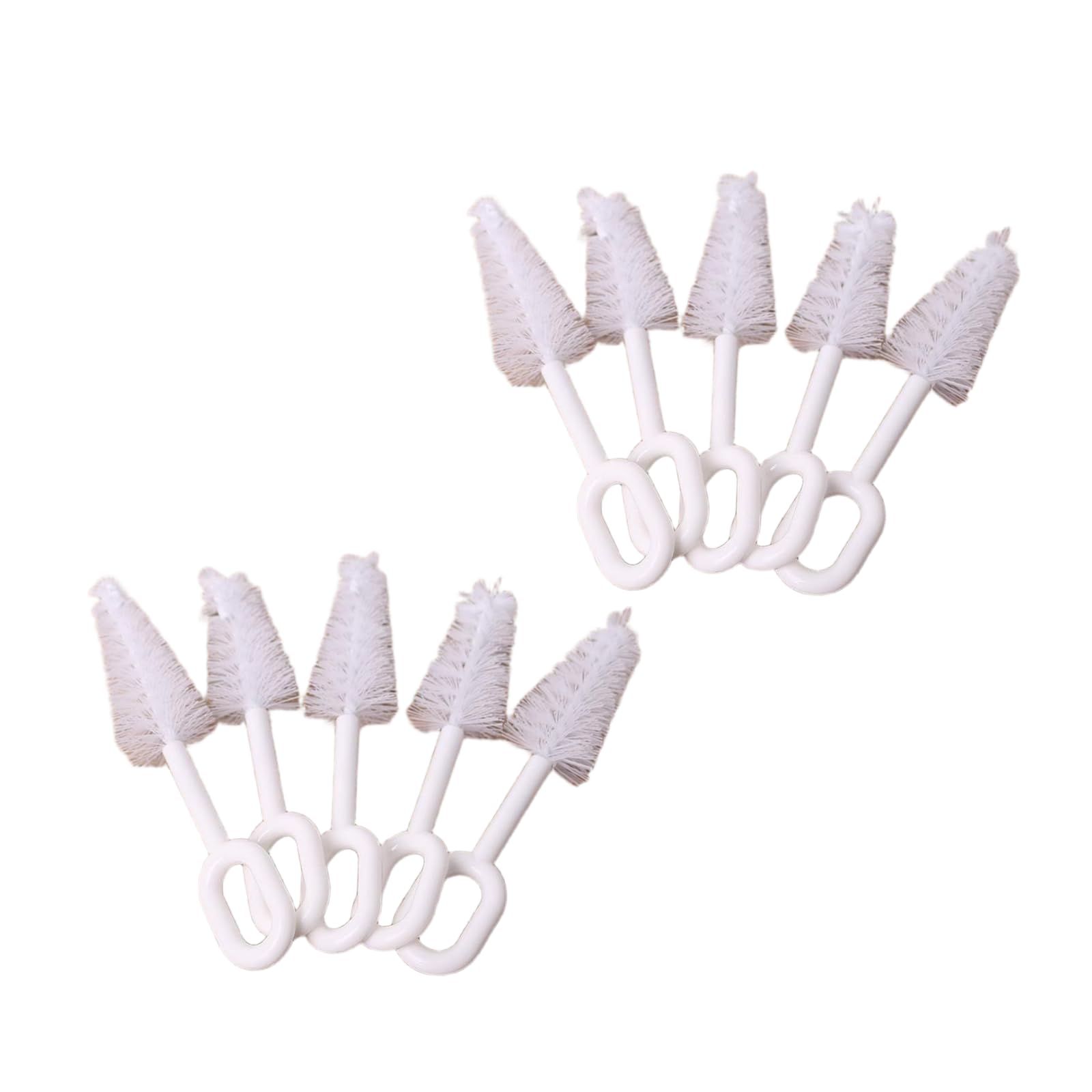 Juego de 10 piezas de limpieza de chupetes blancos, limpiador de pezones, cepillo de cerdas profesionales, accesorios de chupete de alta densidad, alimentación con biberón