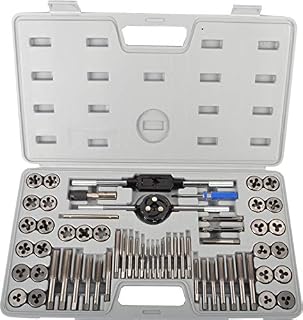 KECHUANG 60-Pieces Tap and Die Set Metric and SAE Standard Internal and External