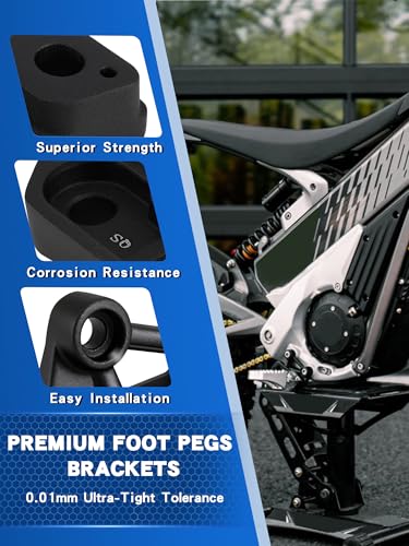 Image of Foot Pegs Brackets for Talaria XXX X3 /PRO Footpeg Holder Kits Pedal Bracket Support EBike Electric Dirt Bike Black