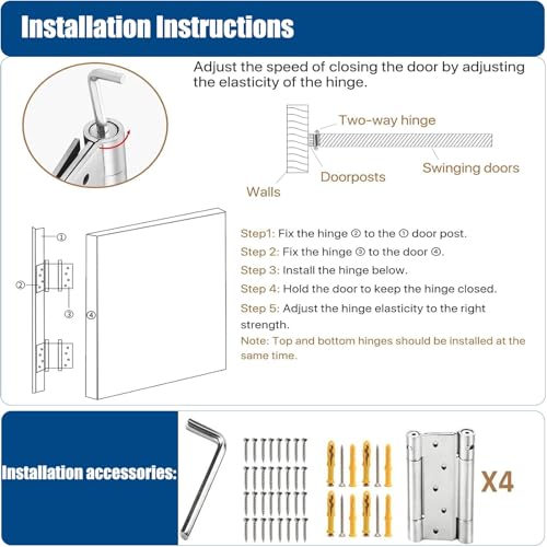 Image of Solid Wood Cafe Swinging Doors - Indoor Louvered Saloon Swing Door with Metal Hinges for Kitchen /Bedroom /Partition(White,85x90cm)