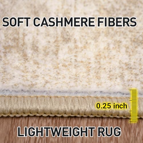 8x10 Area Rugs Washable Rug: Modern Abstract Living Room Rug Soft Anti-Skid Thin Carpet Indoor Floor Non-Shedding Carpets for Bedroom Dining Room Farmhouse Nursery Home Office Beige