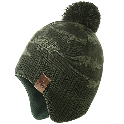 Lmlalml Boys Winter Hat Earflap Knitted Beanie For Kids Warm Fleece Lined Thicken Hat For Baby #TOP5