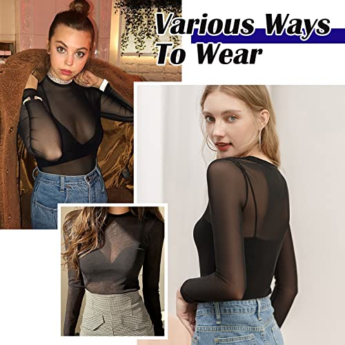 Womens Sheer Mesh Swimsuit Cover Ups, Sexy Black Mesh Dress, Long Sleeve Swimsuit Summer Beachwear4