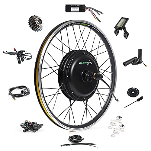 EBIKELING Waterproof Ebike Conversion Kit 48V 1200W 24' Direct Drive Electric Bike Conversion Kit - Rear Wheel Electric Bike Kit - Electric Motorbike Kit