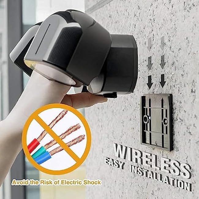 Neporal Motion-Sensor Security Light - Wireless COB Battery Powered Outdoor Flood Light for Garage, Porch, Barn, Patio, Backyard