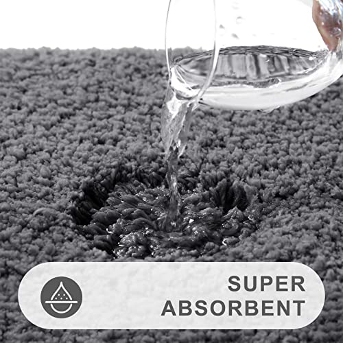 Homaxy Badezimmerteppich Set 2 teilig WC Vorleger mit Ausschnitt Set Badematte rutschfest Waschbar Hochflor Badteppich… – Bild 5