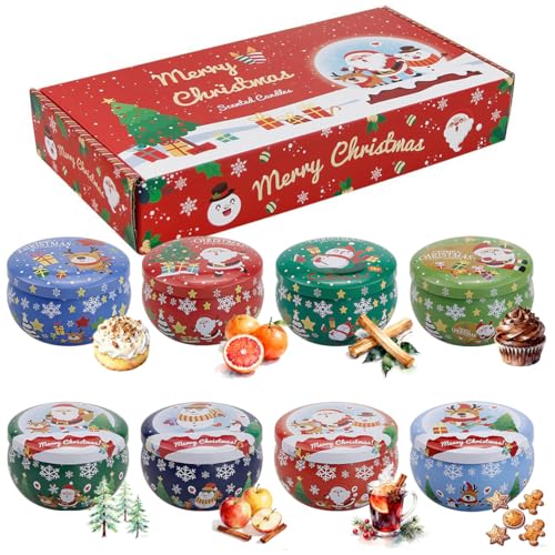 Topsics 8 Stück Duftkerze für Weihnachten, Duftkerzen Geschenkset...