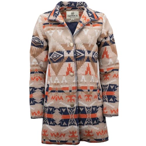 Outback Trading Company Women's Moree 29663 Warm Wool Like Casual Western Fashion Taffeta Lined Buttoned Jacket with Pockets