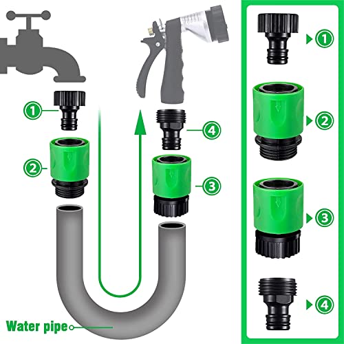 ASPIRE UK Garden Hose Fitting Starter Set, Includes Nozzle, Hose End Connector, Waterstop & Threaded Tap Connector - Image 4