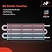 A-Premium Transmission Oil Cooler, Universal Aluminium 4 Pass Tube and Fin, Towing Up To 2,500 lbs, Oil Cooler Kit with Hose Mounting Kit