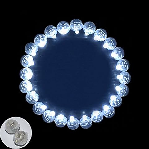 Neo LOONS® 50pcs/lot 50 X White Round Led Ball Lamp Balloon Light Long Standby time for Paper Lantern Balloon Light Party Wedding Decoration Cover