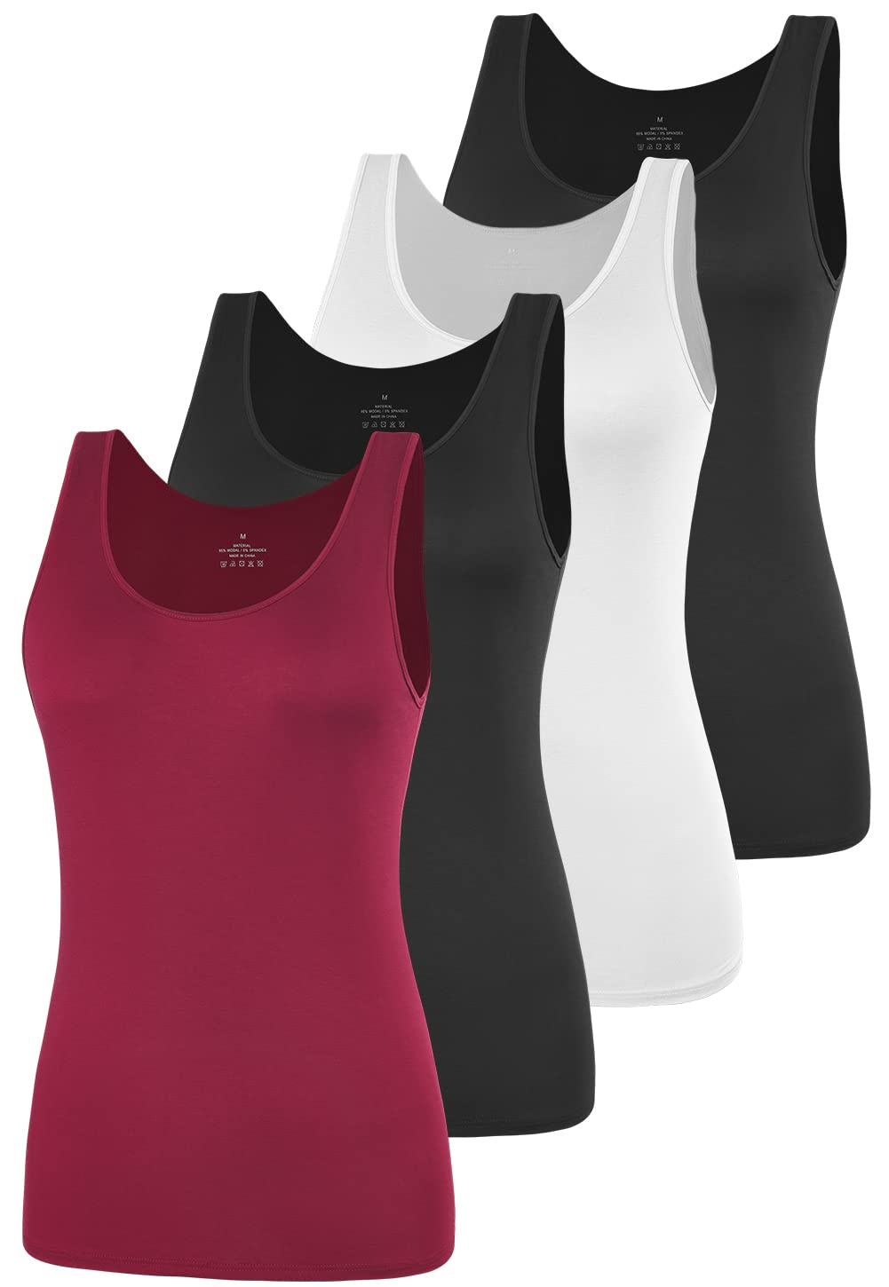 AMVELOP Basic Tank Top for Women Undershirts Sleeveless Layering Tank Top 2-4 Pack