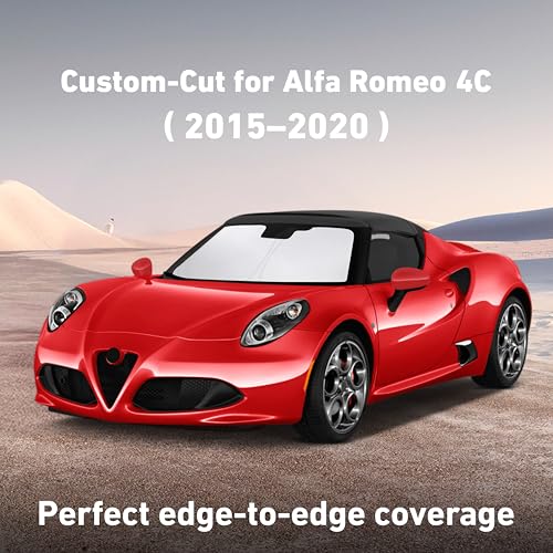 Image of Econour Windshield Sunshade for Alfa Romeo 4C 2015-2018, 2019, 2020 Sun Visor for Front Window Sun Shade Cover, UV Blocker & Protector, Car Accessories