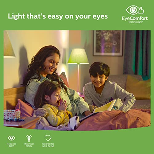 Image of Philips Full Glow 9-watt B22 Clear LED Bulb | Warm White, Pack of 5